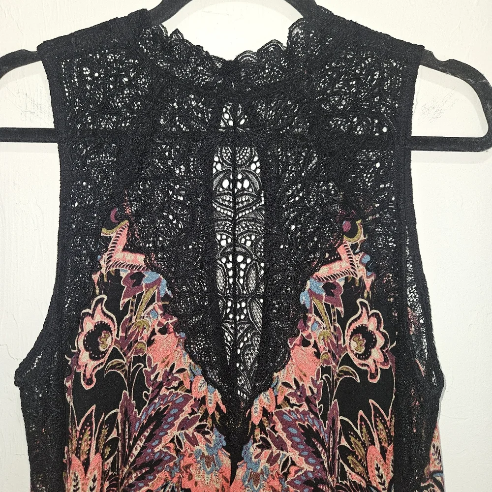 Intimately Free People Dress Womens Size Medium Marsha Lace Printed Fairygoth - Picture 3 of 12